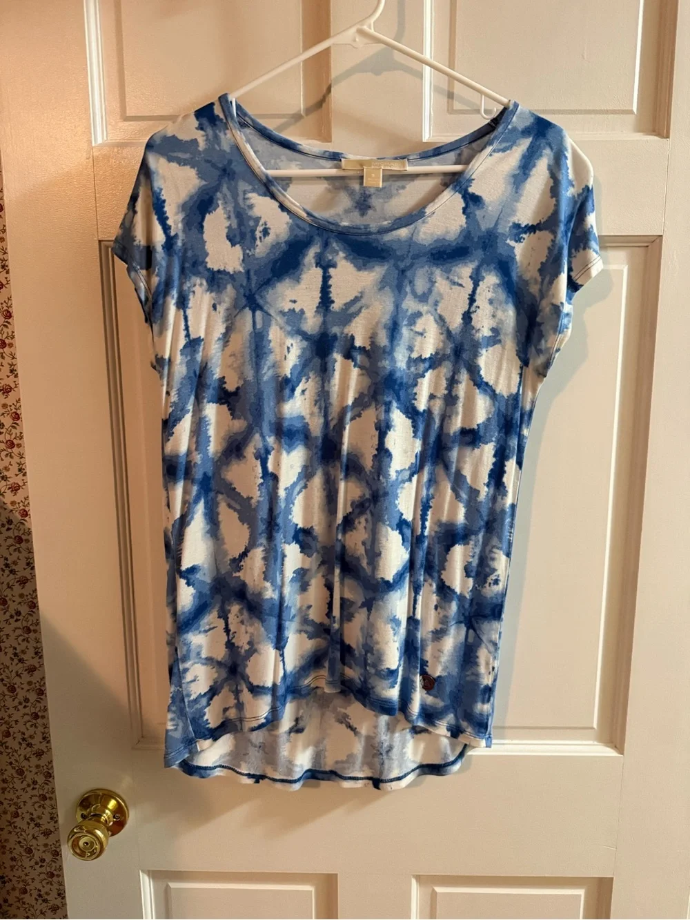 Michael Kors Blue Tie-Dye Short Sleeve Women’s Top